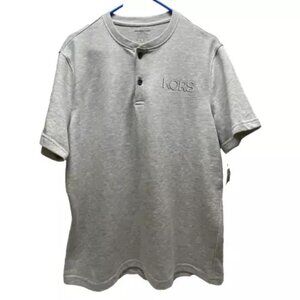 Michael Kors Men's Short Sleeve Henley T-shirt Size Large Athletic Heather NWT
